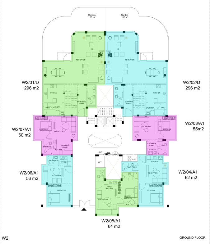 Floor plan for studio at White Residence