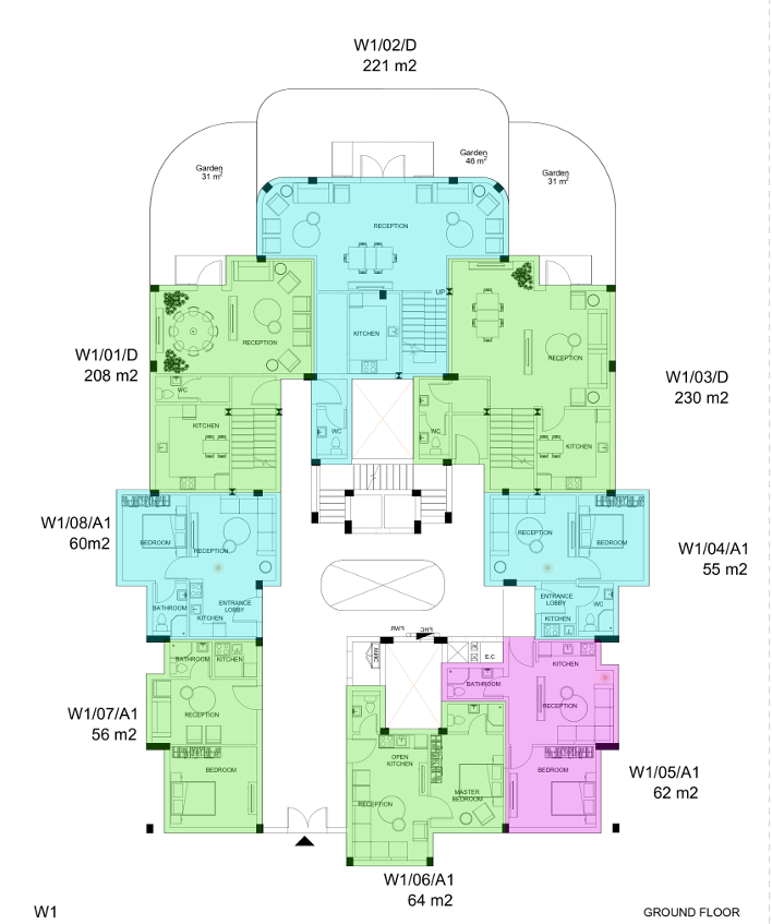 Floor plan for apartment at White Residence