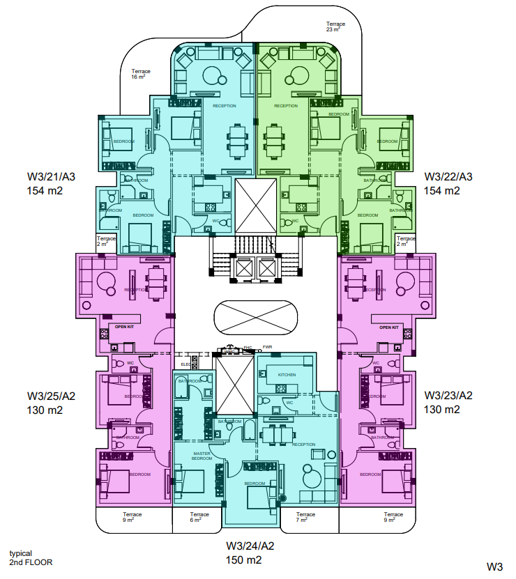 Floor plan for apartment at White Residence