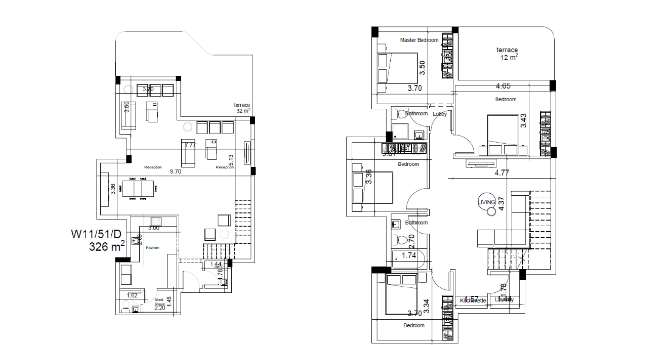 Floor plan for duplex at White Residence