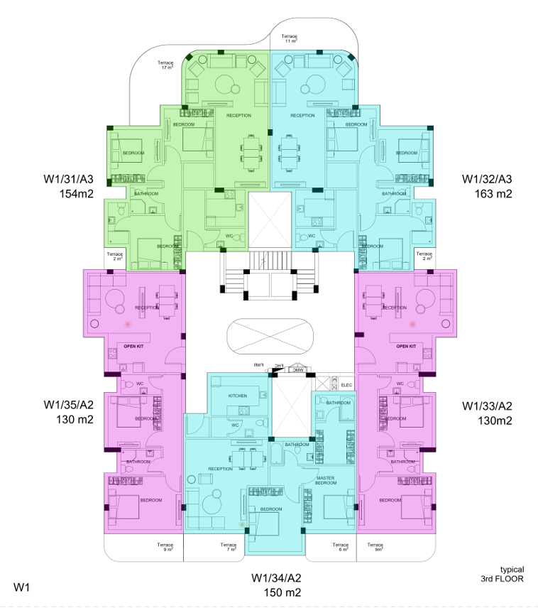 Floor plan for apartment at White Residence