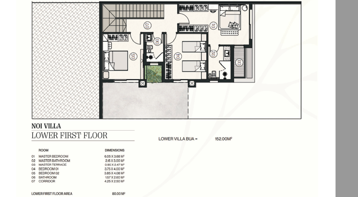 Floor plan for villa at Noi
