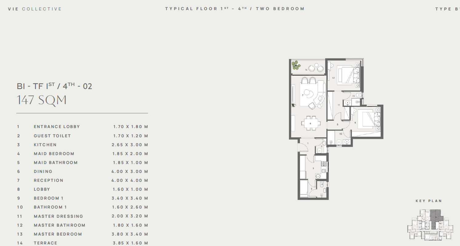 Floor plan for apartment at Vie Collective