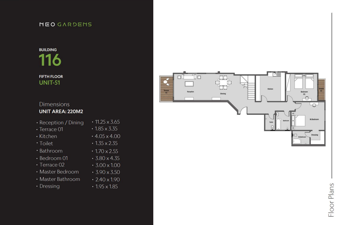 Floor plan for penthouse at Neo Gardens