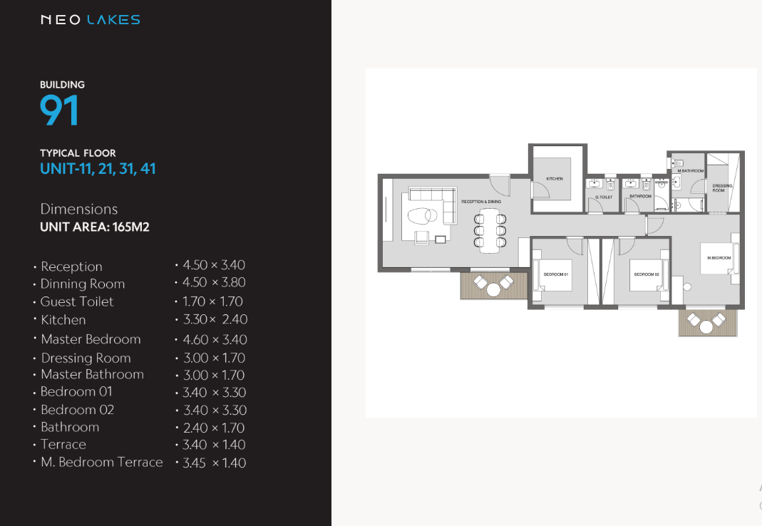 Floor plan for apartment at Neo Lakes