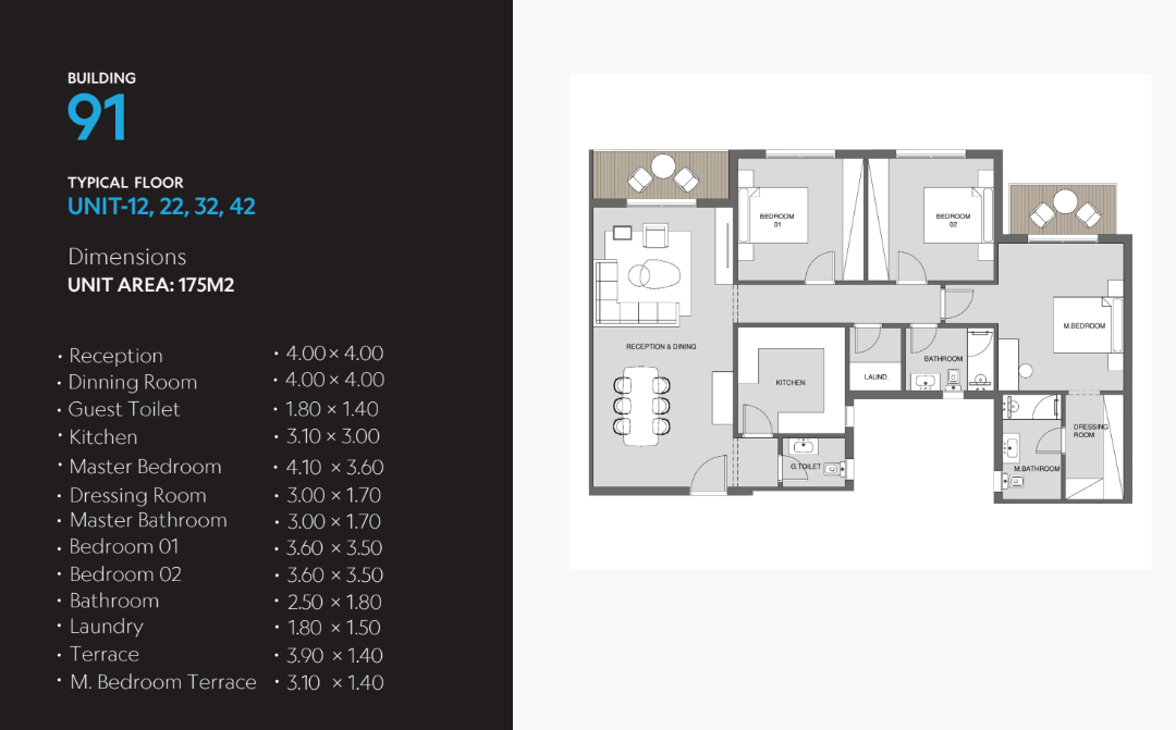 Floor plan for apartment at Neo Lakes
