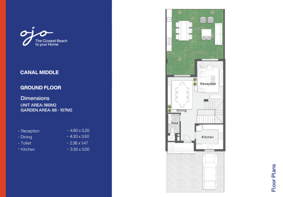 Floor plan for townhouse at Ojo Murano