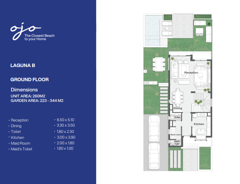 Floor plan for villa at Ojo Murano