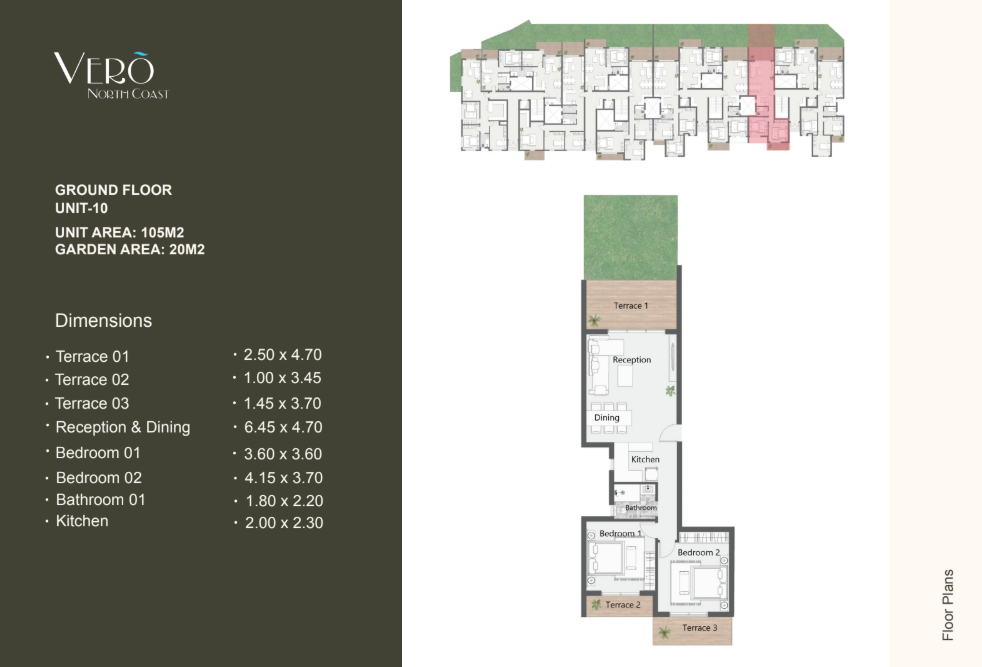 Floor plan for apartment at Vero