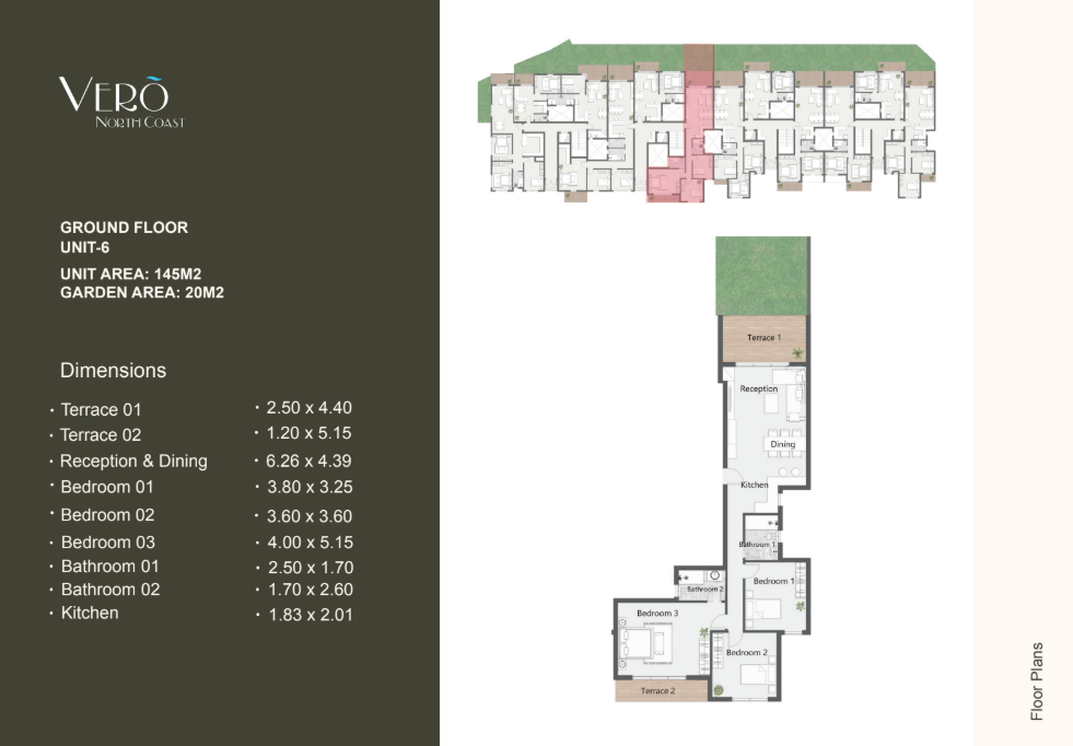 Floor plan for apartment at Vero