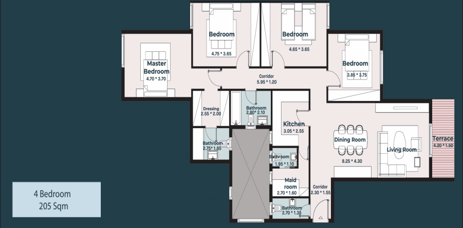 Floor plan for apartment at Acasa Mia