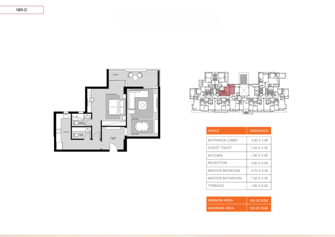 Floor plan for apartment at Hyatt Centric