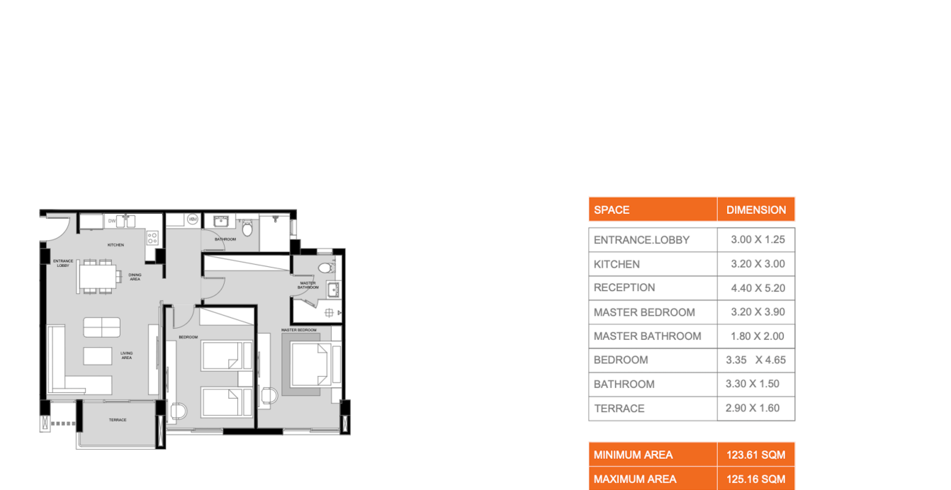 Floor plan for apartment at Hyatt Centric