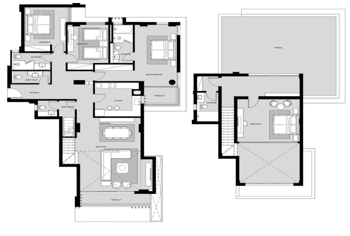 Floor plan for penthouse at Hyatt Centric