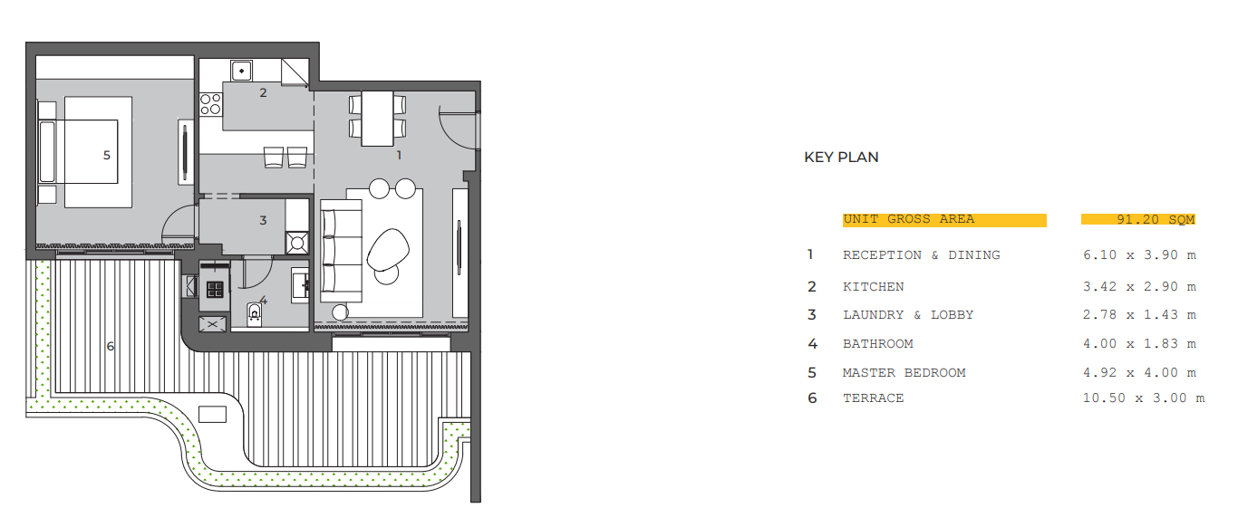 Floor plan for apartment at KAIA