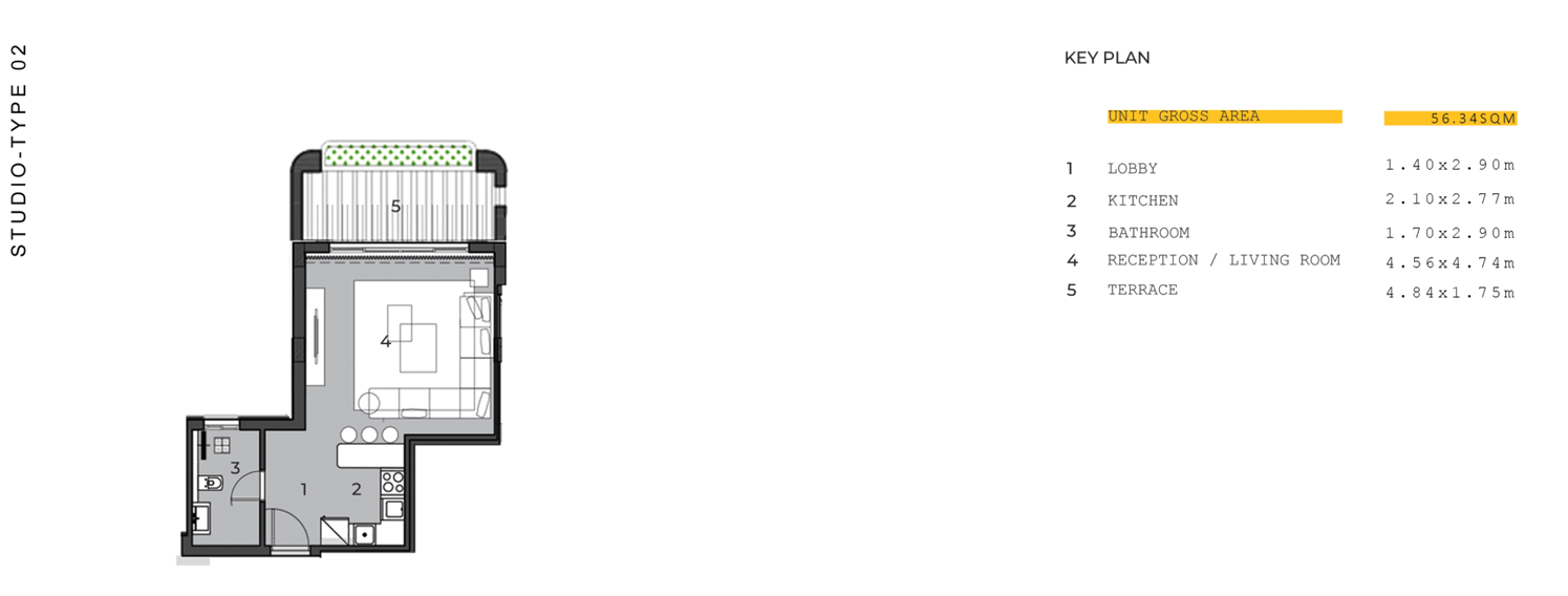 Floor plan for apartment at KAIA