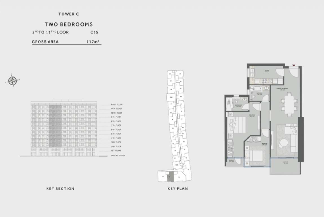Floor plan for apartment at Marriott Residences Heliopolis