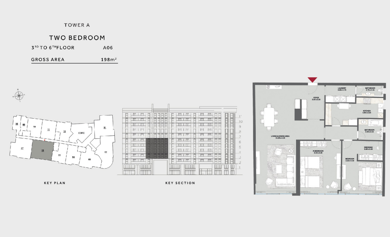Floor plan for apartment at Marriott Residences Heliopolis
