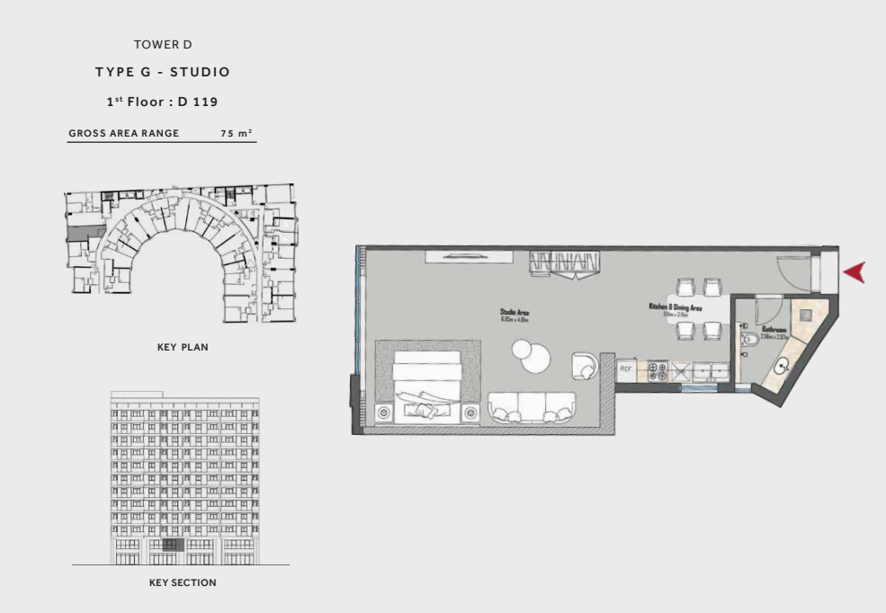 Floor plan for apartment at The Signature Tower
