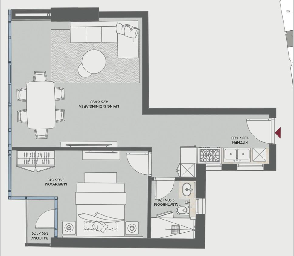 Floor plan for apartment at Marriott Residences Heliopolis