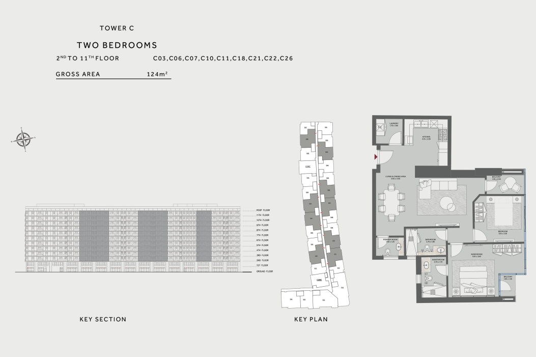 Floor plan for apartment at Redwood Tower