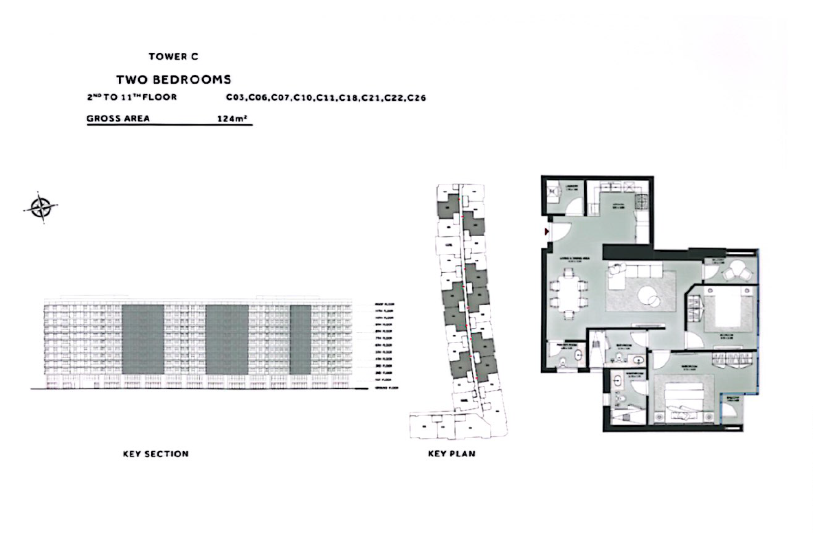 Floor plan for apartment at Marriott Residences Heliopolis