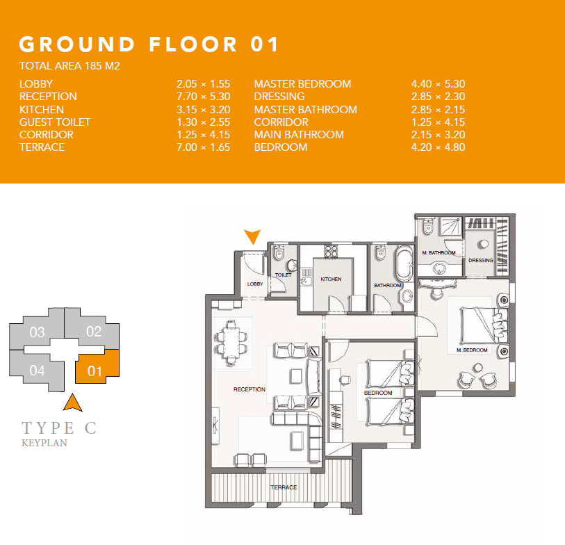 Floor plan for apartment at Pukka l