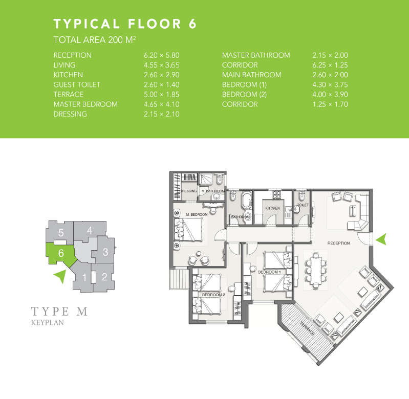 Floor plan for apartment at Pukka l