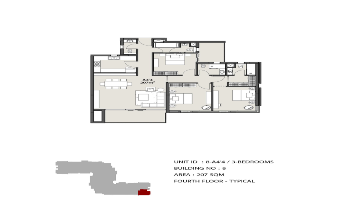 Floor plan for apartment at The View Waterway