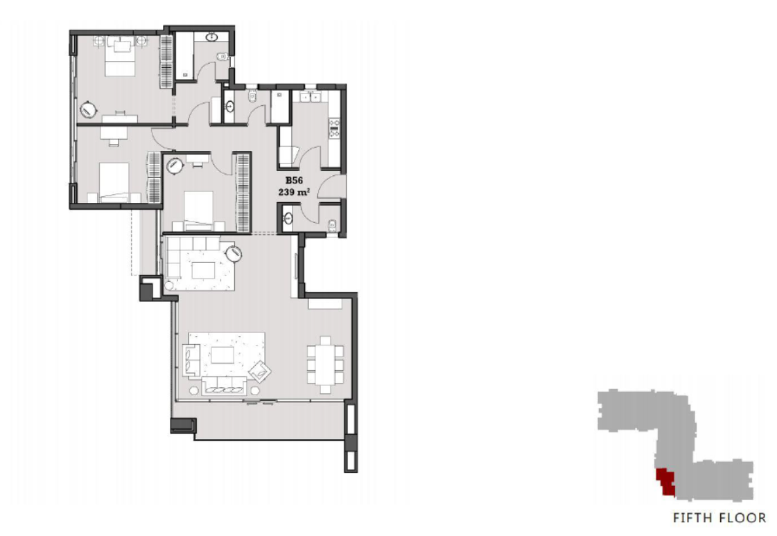 Floor plan for apartment at The View Waterway