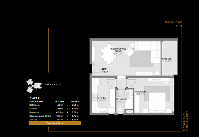 Floor plan for apartment at The Capitalway Phase 1