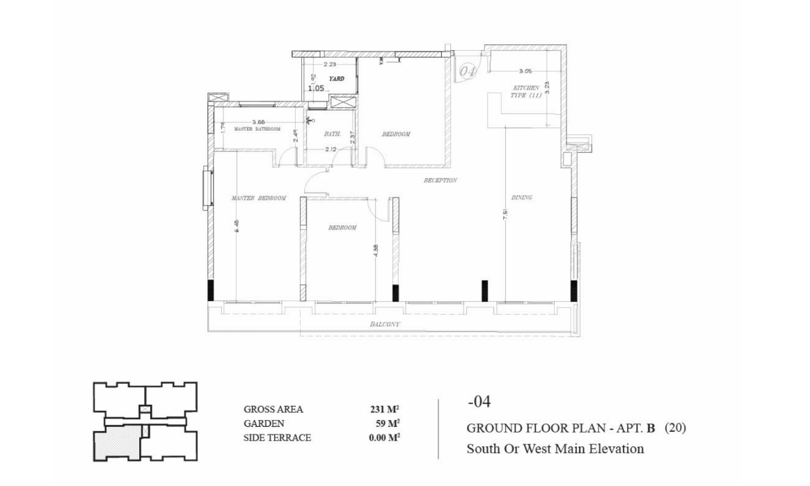 Floor plan for apartment at The Waterway - New Cairo