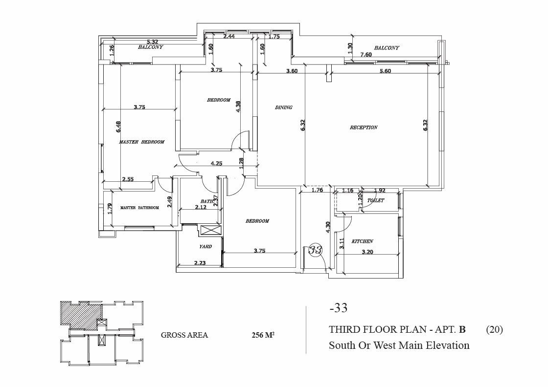 Floor plan for apartment at The Waterway - New Cairo
