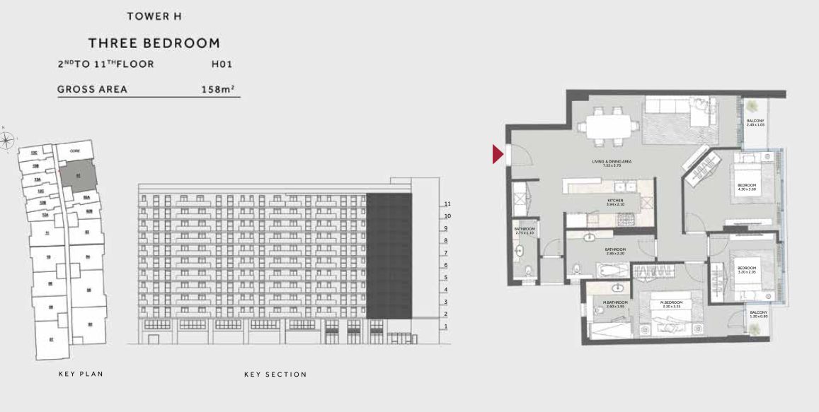 Floor plan for apartment at The Signature Tower