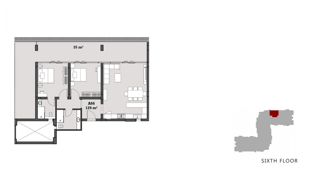 Floor plan for apartment at The View Waterway
