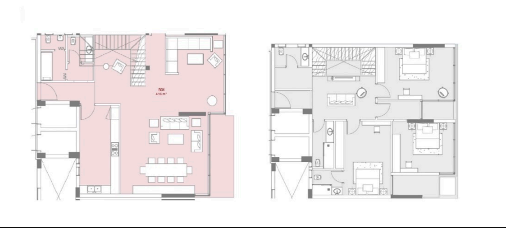 Floor plan for duplex at The View Waterway
