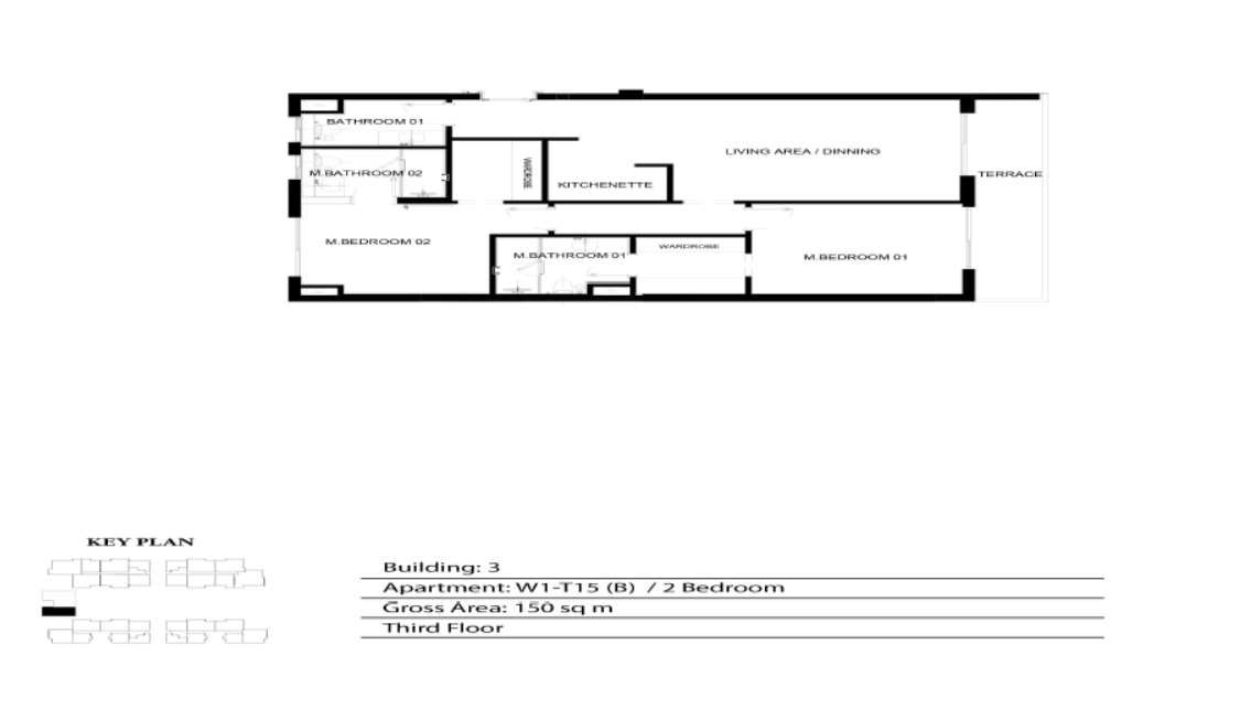 Floor plan for apartment at WBR1