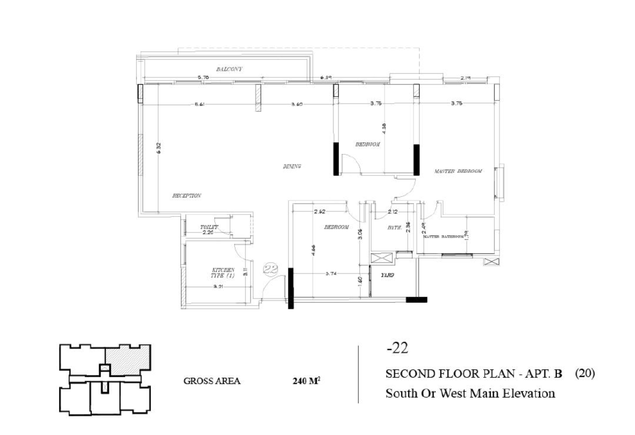 Floor plan for apartment at The Waterway - New Cairo