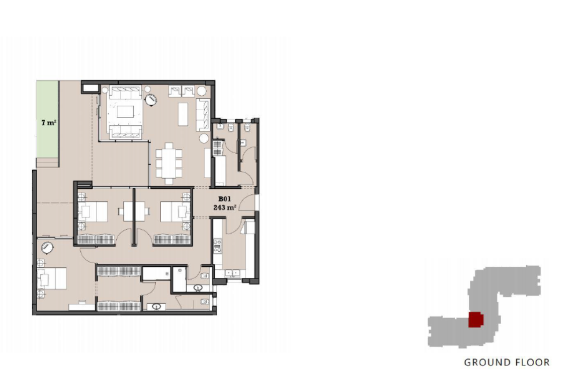 Floor plan for apartment at The View Waterway
