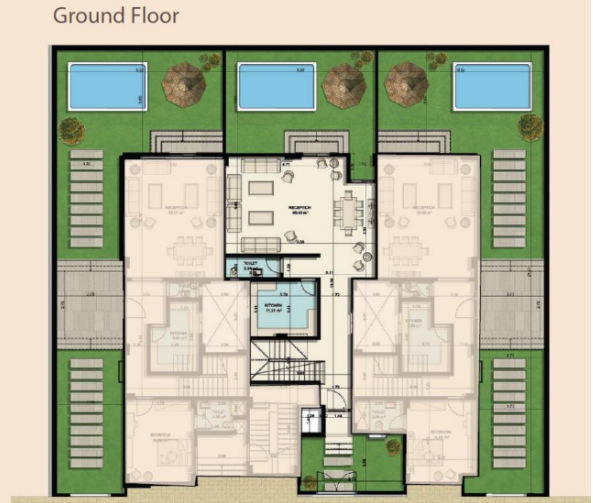 Floor plan for duplex at T Pearl