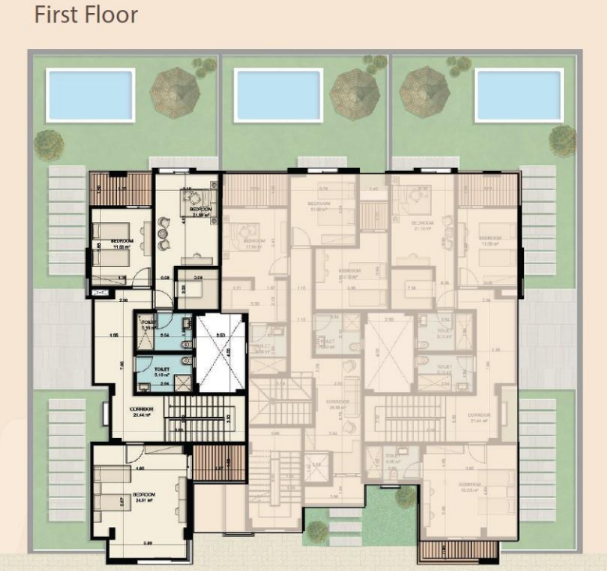 Floor plan for duplex at T Pearl