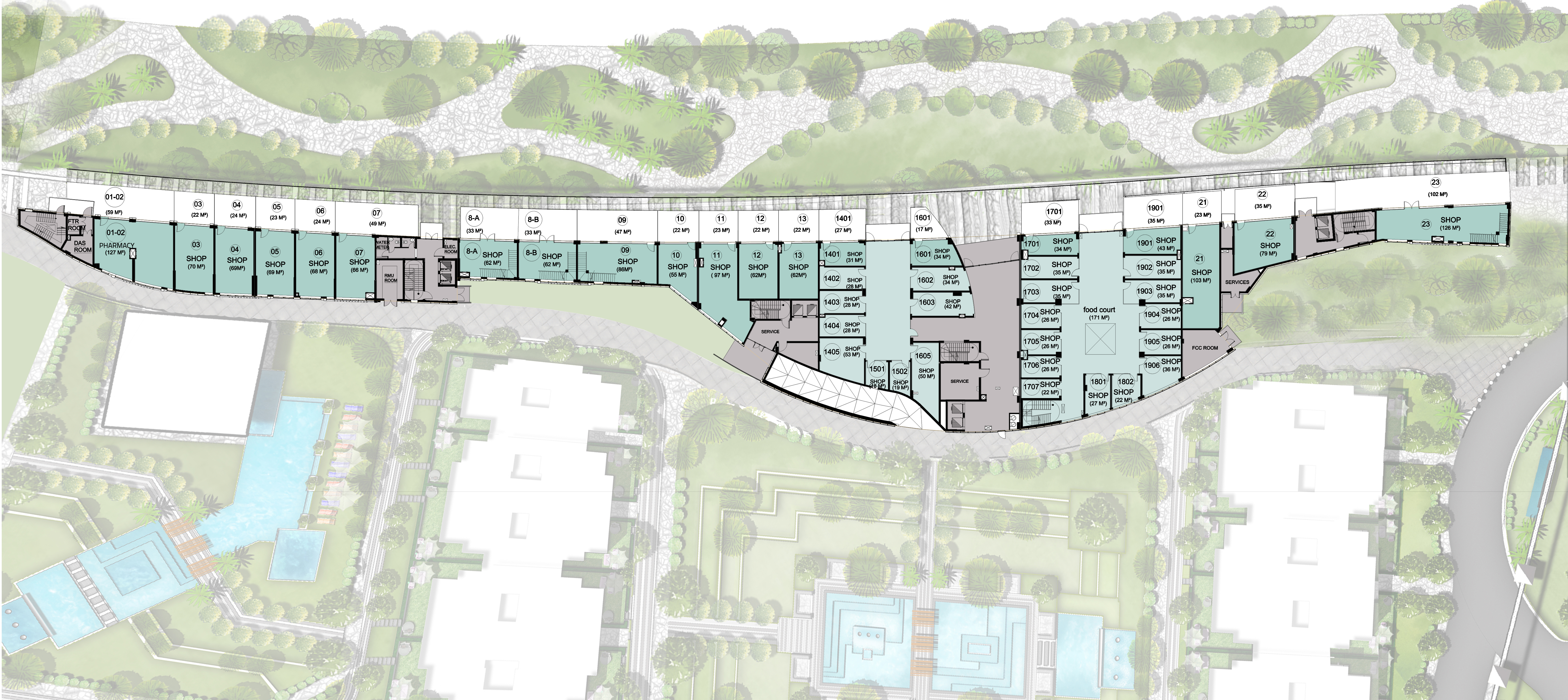 Floor plan for  at De joya 1 strip mall