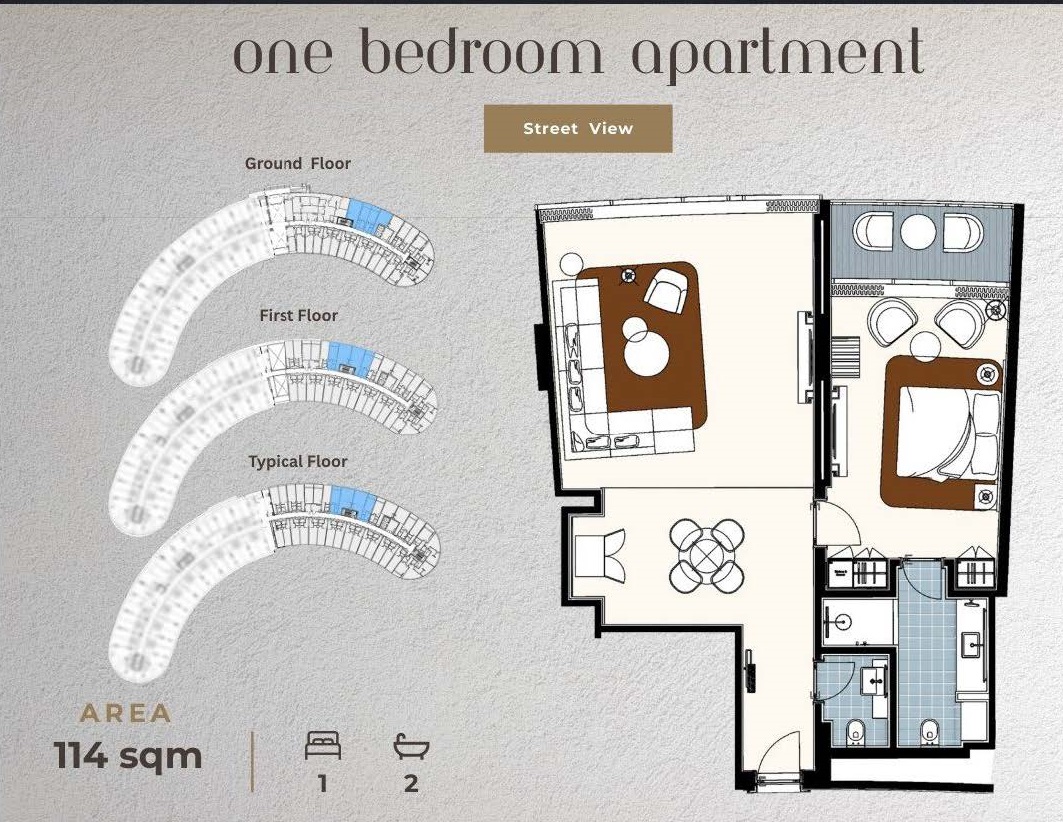 Floor plan for apartment at Fifth Square Al Marasem