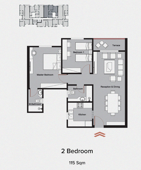 Floor plan for apartment at Riverton
