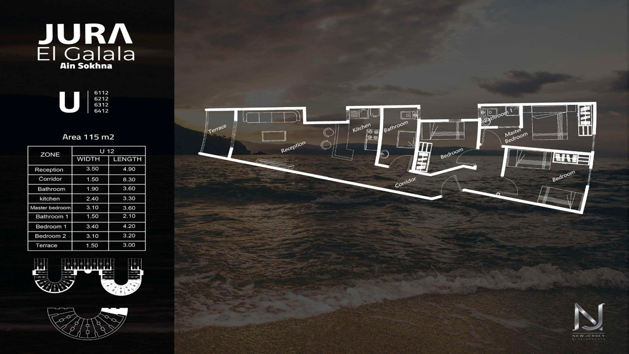 Floor plan for apartment at Jura