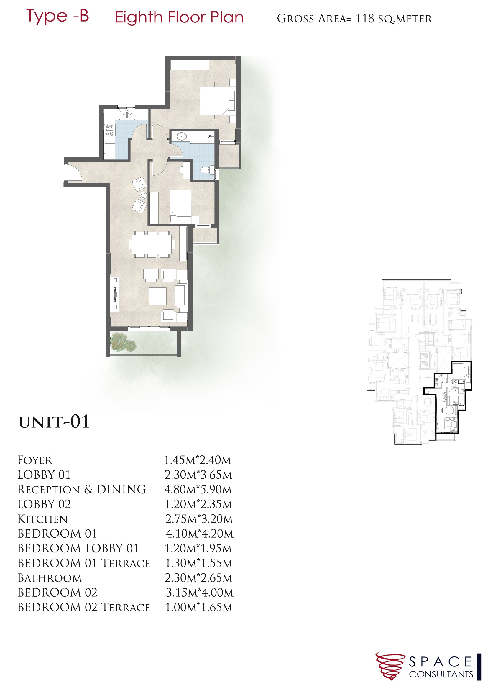 Floor plan for apartment at De Joya 1