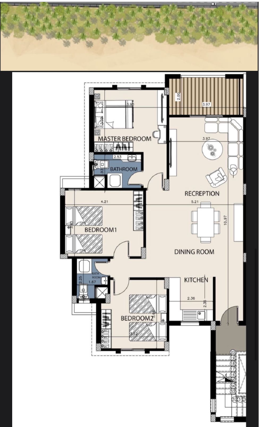 Floor plan for chalet at Bungalows