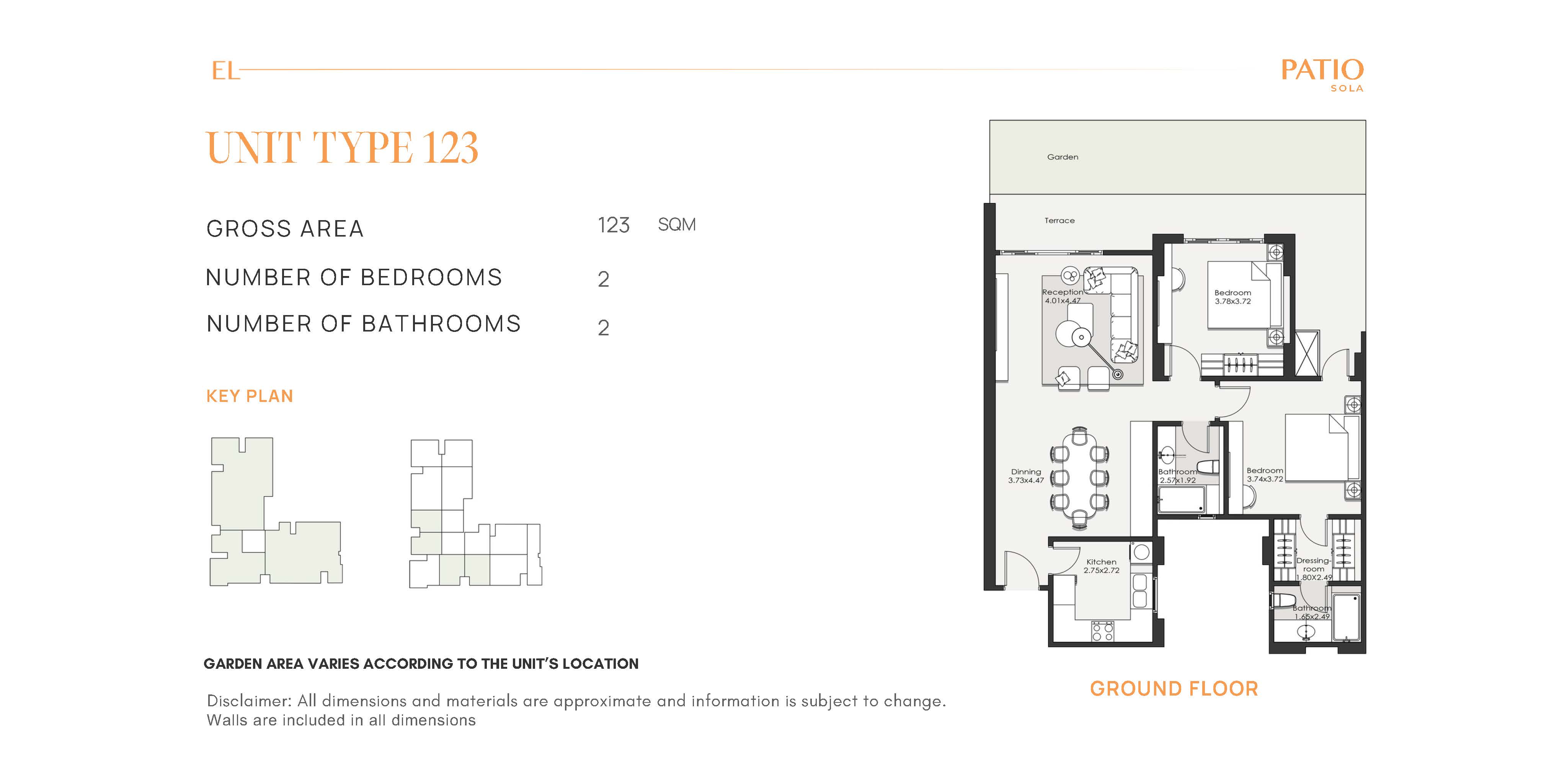 Floor plan for apartment at El Patio Sola