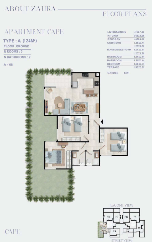 Floor plan for chalet at Zahra Morshedy Group