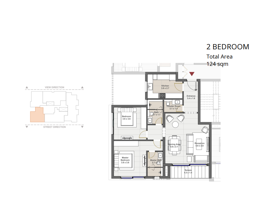 Floor plan for apartment at Sapphire Golf Residences